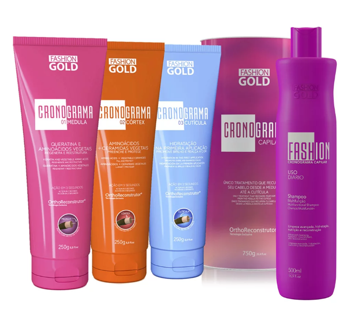 Kit CRONOGRAMA Sistema de Cuidado Capilar + CRONOGRAMA Sistema de Cuidado Capilar CHAMPÚ - 500ml/ 17.6 fl oz