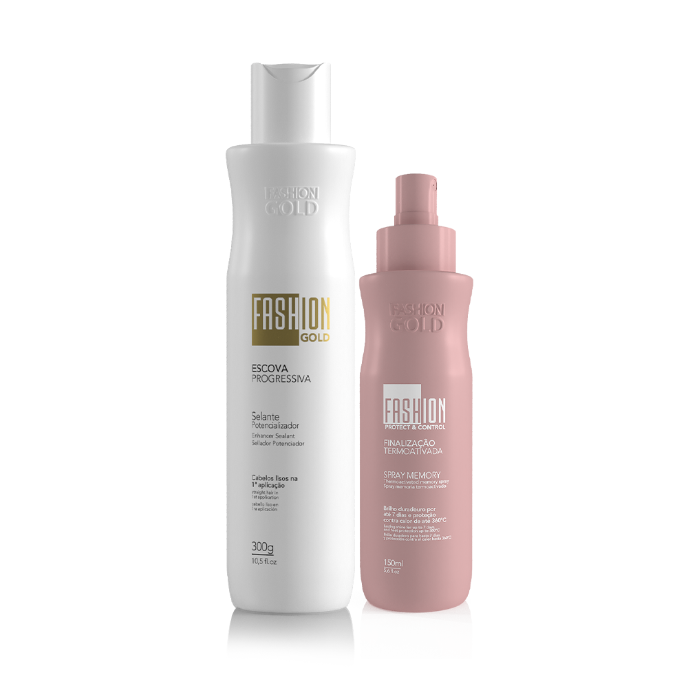 Kit Sellador Fashion Gold 300 g/10,5 fl. oz + Spray Memory 150 ml/5,6 fl. oz