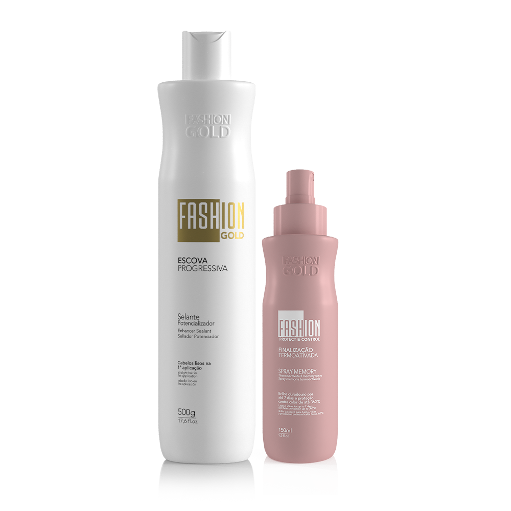 Kit Sellador Fashion Gold 500 g/17,6 fl.oz + Spray Memory 150 ml/5,6 fl.oz