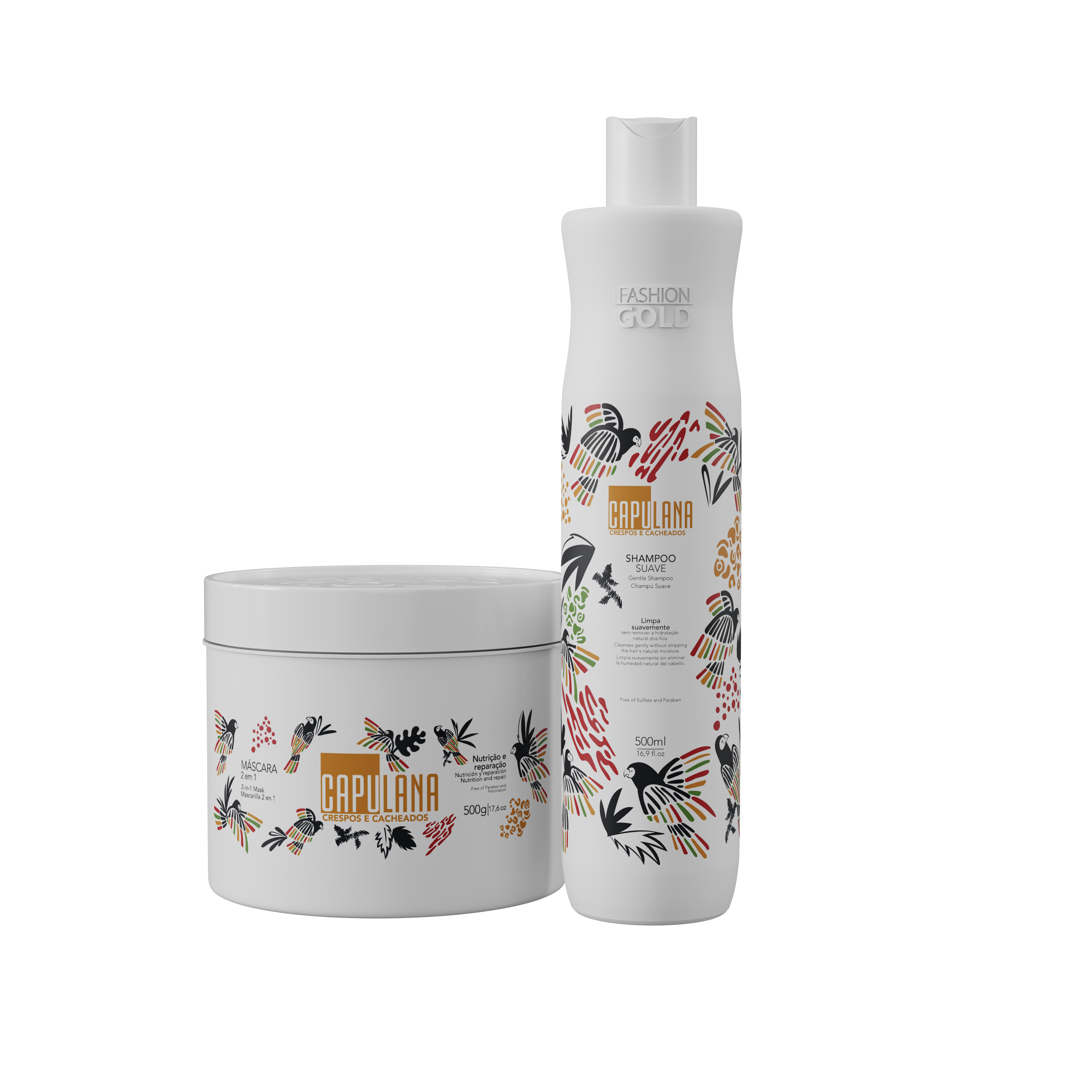 KIT Essential CAPULANA - Champú suave 500ml/ 16,9 fl.oz + Mascarilla 2 en 1 500g/ 17,6 oz